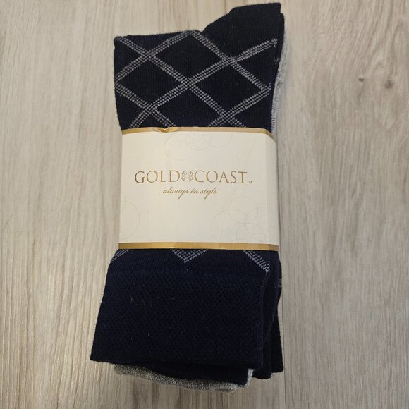Gold Coast Men's Cotton Blend Crew Socks, 3 Pack NWT - Picture 1 of 3